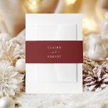 Simple Red Christmas | Holiday Wedding Invitation Belly Band<br><div class="desc">Modern and Simple Red Christmas Wedding Invitation Belly Band.</div>