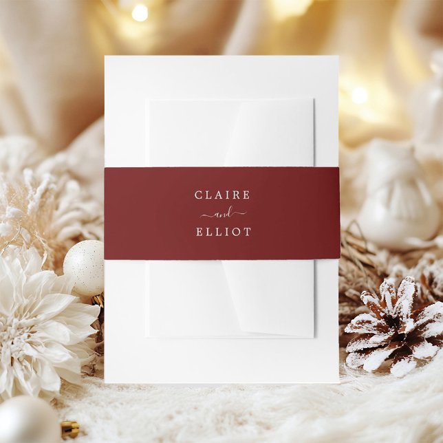 Simple Red Christmas | Holiday Wedding Invitation Belly Band (Creator Uploaded)