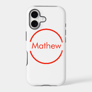 simple red circle add your name letter text