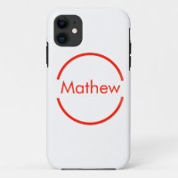 simple red circle add your name letter text