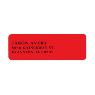 Simple Red Classic Return Address Text Based