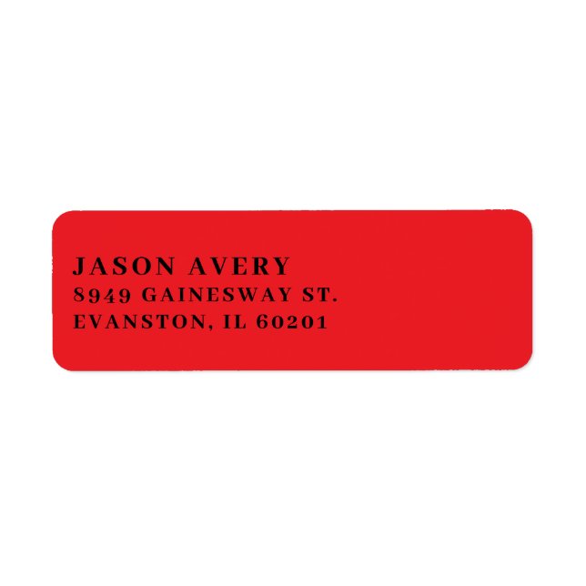 Simple Red Classic Return Address Text Based (Front)