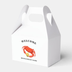 Simple Red crab corn seafood Restaurant logo name Favour Box