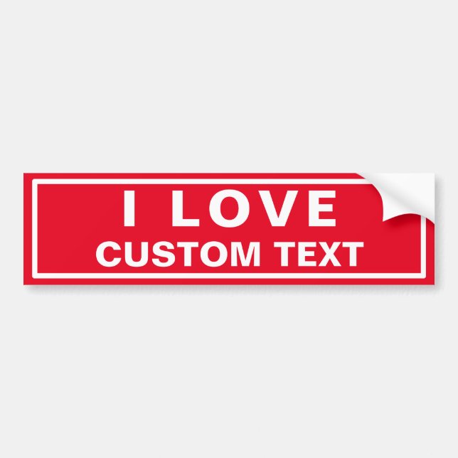 Simple Red Custom Bumper Sticker (Front)