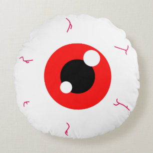 Simple Red Eyeball Round Cushion