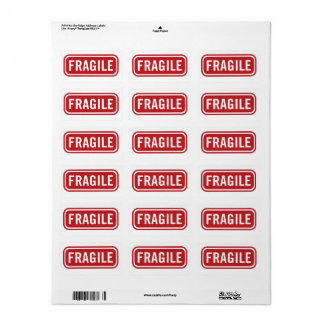 Simple Red Fragile Mailing Label