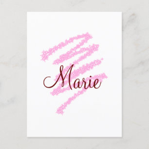 Simple red glitter sparkle add name monogram girl postcard