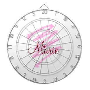 Simple red glitter sparkle add name monogram girly dartboard