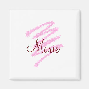 Simple red glitter sparkle add name monogram girly magnet