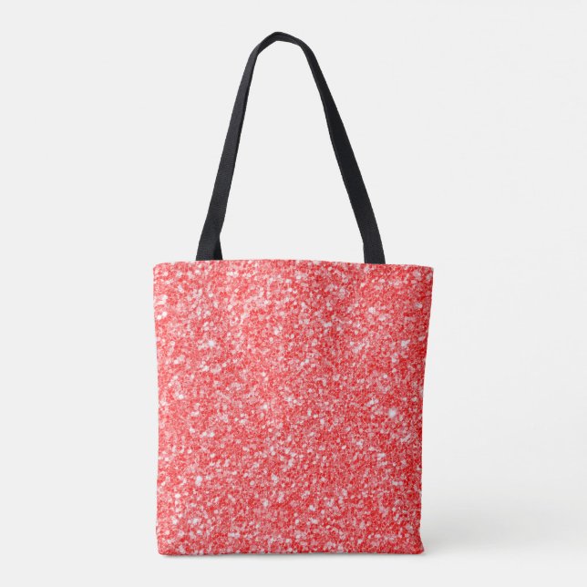 Simple Red Glitter Tote Bag (Back)