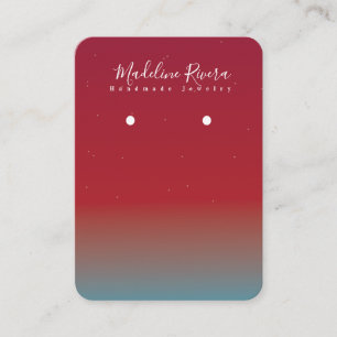 Simple Red Gradient Handmade Earring Display Card