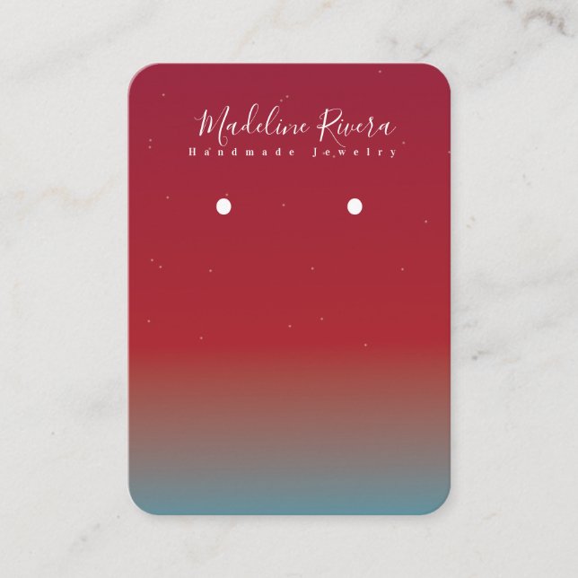 Simple Red Gradient Handmade Earring Display Card (Front)
