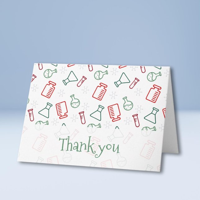 Simple Red Green Laboratory Science Thank you Card (Creator Uploaded)
