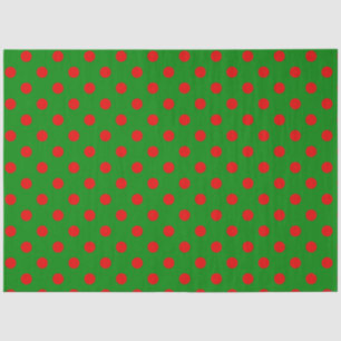 Simple Red Green Xmas Polka Dot Pattern  Tissue Paper