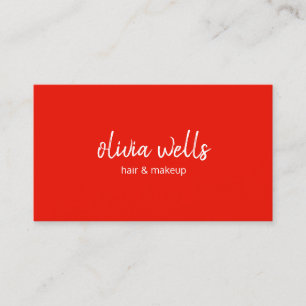 Simple Red Handwritten Social Media Icons Business Card