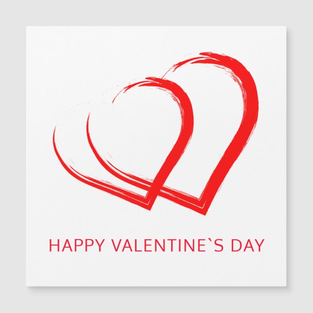 Simple Red Heart Happy Valentine`s Day Card (Front)