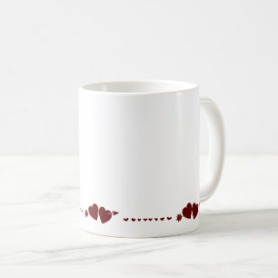 Simple Red Heart Line Design Coffee Mug