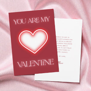 Simple Red Heart Typography Valentine's Day Holiday Card