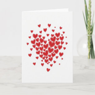 Simple Red Hearts Cluster Card