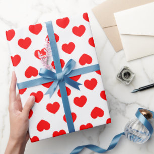 Simple Red Hearts Minimalist Wrapping Paper