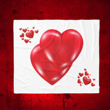 Simple Red Hearts on White Happy Valentine's Day |