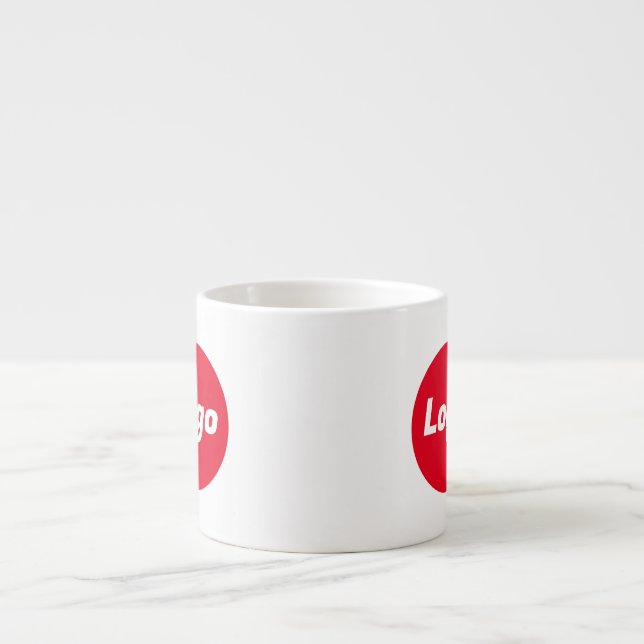 Simple Red Logo Business Branding Promotional Espresso Cup (Front)