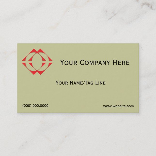 Simple Red Logo Business Card Template (Front)