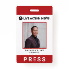 Simple Red Logo Press Employee Photo ID