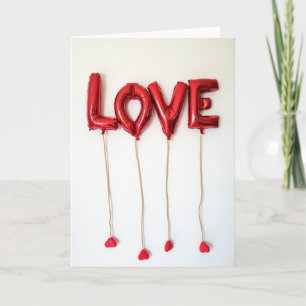 Simple Red Love Balloon Card