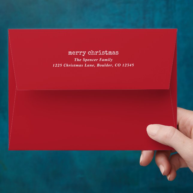 Simple Red Merry Christmas Envelope (Hand)