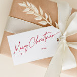 Simple Red Modern Calligraphy Script Christmas Gift Tags<br><div class="desc">Simple Red Modern Calligraphy Script Christmas Gift Tags feature a modern calligraphy red script and festive greenery pattern on the back.</div>