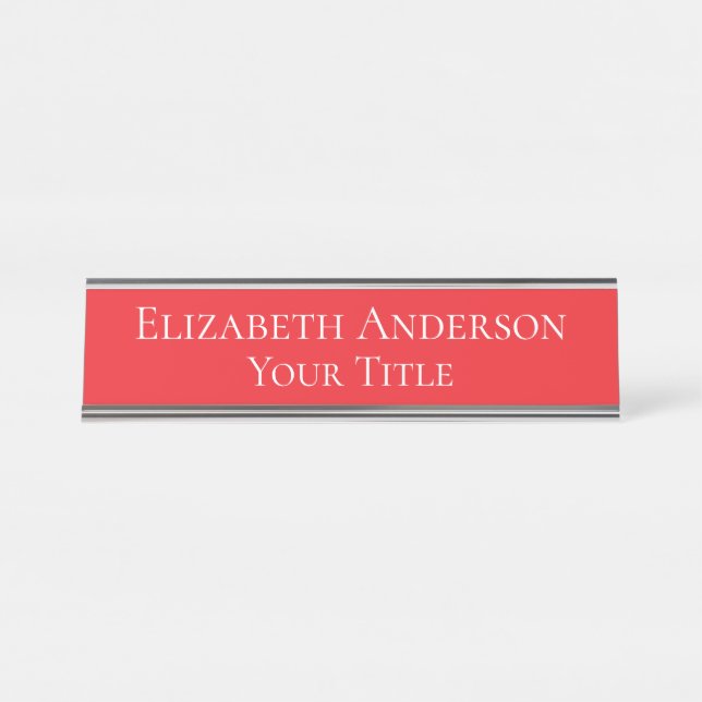 Simple Red Name Plate (Front)