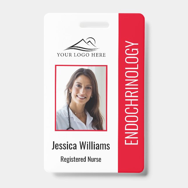 Simple Red Nursing  ID Badge (Front)