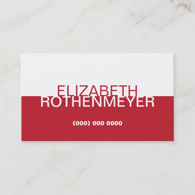 Simple Red Panel Business Card (Front)
