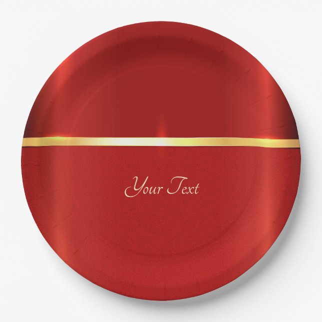 Simple Red Paper Plate (Front)