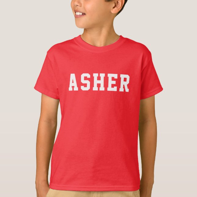 Simple Red Personalised Name T-Shirt (Front)