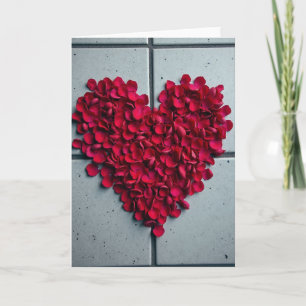 Simple Red Petal Heart Card
