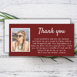 Simple Red Photo Birthday  Thank You Card<br><div class="desc">Simple Red Photo Birthday Thank You Card. Simple and modern thank you card with a photo and thank you notes.</div>