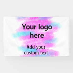 Simple red pi watercolor add your logo custom text banner