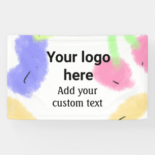 Simple red pi watercolor add your logo custom text banner
