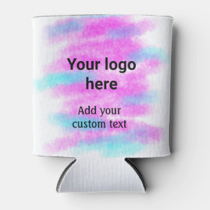 Simple red pi watercolor add your logo custom text can cooler