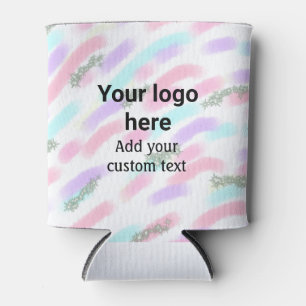 Simple red pi watercolor add your logo custom text can cooler