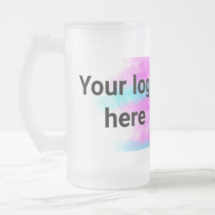 Simple red pi watercolor add your logo custom text frosted glass beer mug