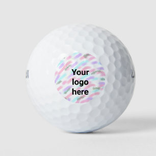 Simple red pi watercolor add your logo custom text golf balls