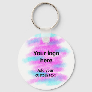 Simple red pi watercolor add your logo custom text key ring