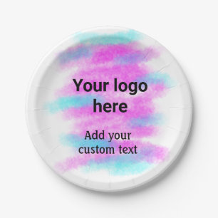 Simple red pi watercolor add your logo custom text paper plate