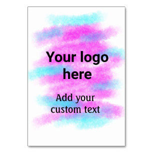 Simple red pi watercolor add your logo custom text table number