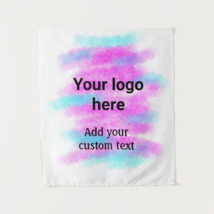 Simple red pi watercolor add your logo custom text tapestry