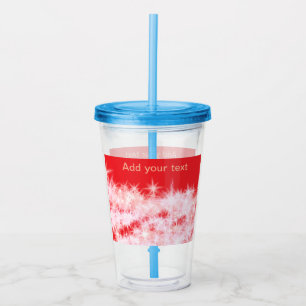 Simple red pink glitt sparkle stars add your text acrylic tumbler