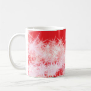Simple red pink glitt sparkle stars add your text coffee mug